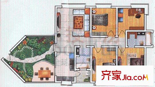 碧海觀山戶(hù)型圖4室1廳1衛(wèi)1廚