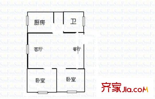 騏平方米苑 2室 戶型圖