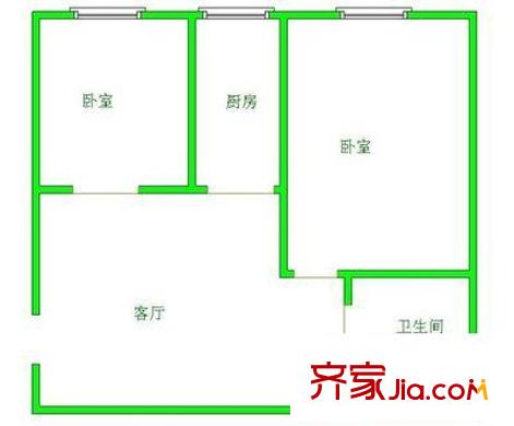 金竹苑 2室 戶型圖