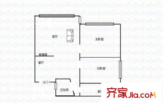 翡翠新村 2室 戶型圖