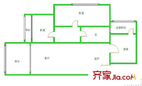 營盤小區(qū)戶型圖橙堡戶型6 3室1廳2衛(wèi)1廚