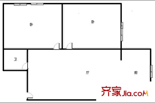營盤小區(qū) 2室 戶型圖