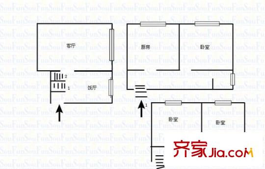 中天花園茶花園 3室 戶型圖