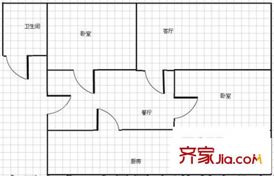 東山巷小區(qū) 2室 戶型圖