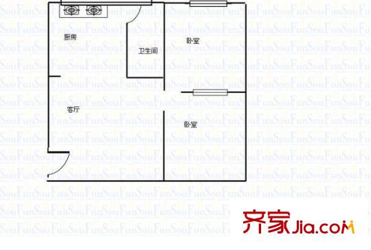 東山巷小區(qū) 2室 戶型圖