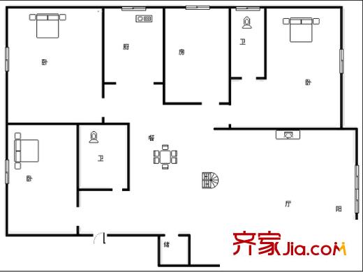 友誼花園 4室 戶型圖