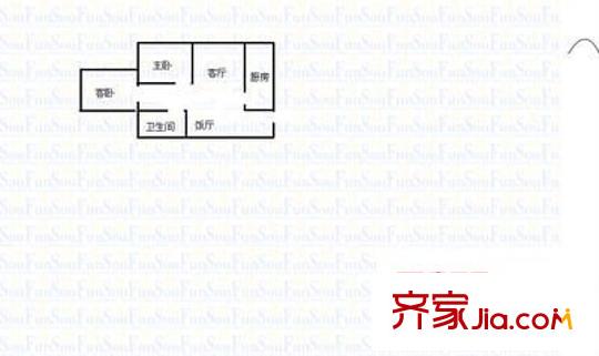 中天世紀新城11郡 2室 戶型圖