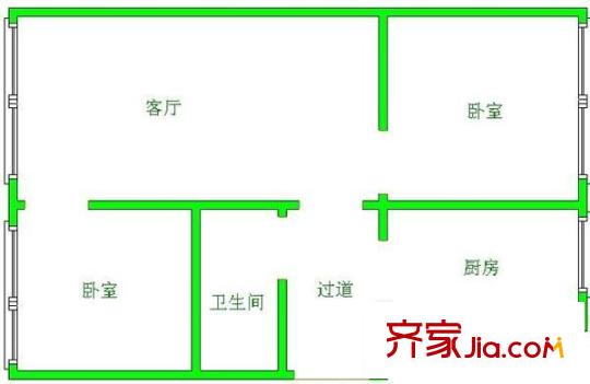 順興花園 2室 戶型圖