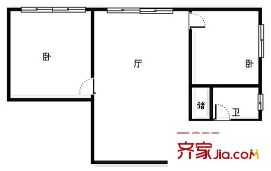 貴開路鐵橋景泰花園 2室 戶型圖