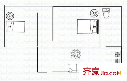 貴開路鐵橋景泰花園 2室 戶型圖