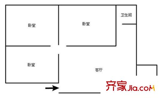 貴開路鐵橋景泰花園 2室 戶型圖