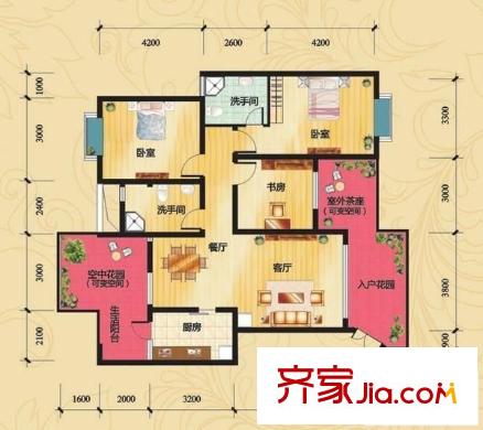 文昌北路小區(qū) 2室 戶型圖