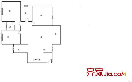 世紀(jì)城龍慈苑 3室 戶型圖