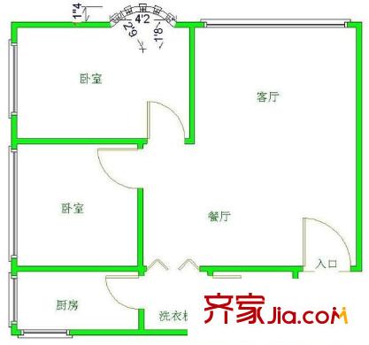 中天花園茶花園 2室 戶型圖