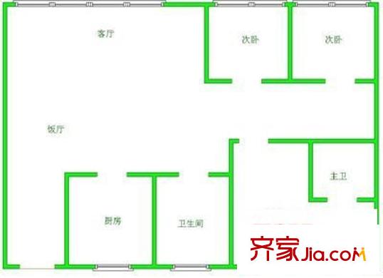 中天花園桂花園 3室 戶型圖