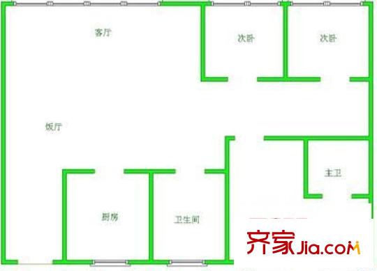 中天花園桂花園 3室 戶型圖