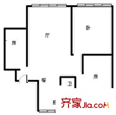 中天花園桂花園 3室 戶型圖