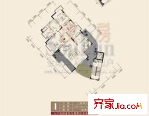 東山美廬戶型圖3室2廳2衛(wèi)1廚