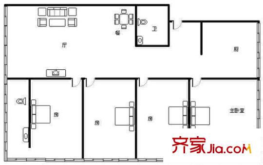 常立花園 4室 戶(hù)型圖