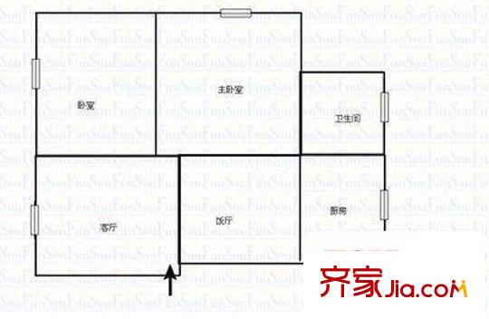 東山巷小區(qū) 2室 戶型圖
