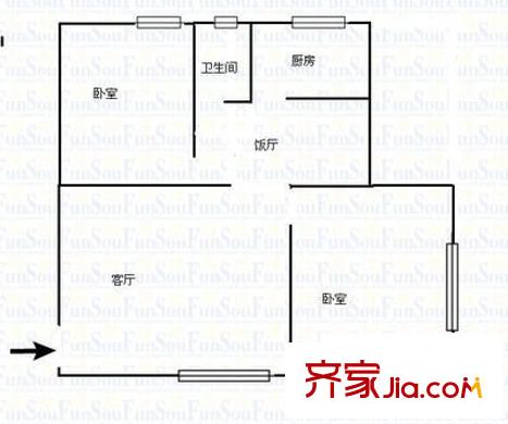 東山巷小區(qū) 3室 戶型圖