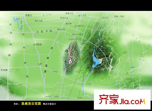 圣泉流云二期交通圖圣泉流云交通示意圖
