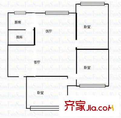 海馬小區(qū) 3室 戶型圖