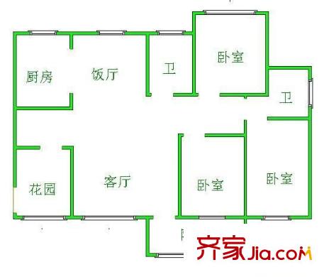 世紀城龍祺苑 3室 戶型圖