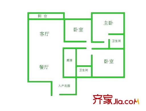 世紀(jì)城龍祺苑 3室 戶型圖