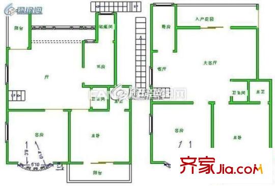 中天花園桂花園 4室 戶型圖