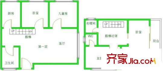 中天花園桂花園 4室 戶型圖