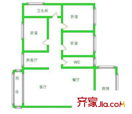 溫泉花園 3室 戶型圖