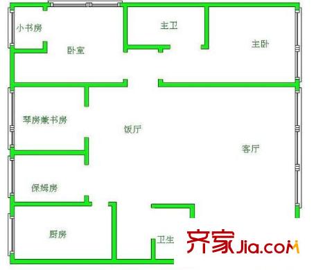 中天花園桂花園 4室 戶型圖