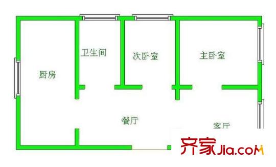 交通巷 2室 戶型圖