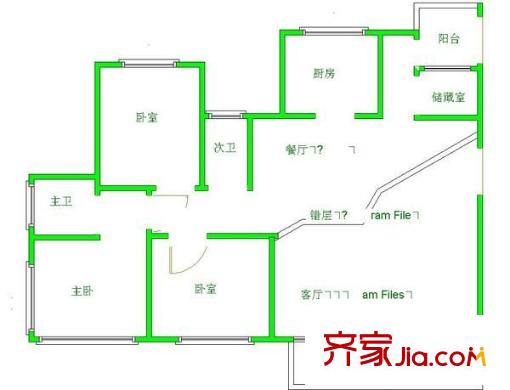 世紀城龍禧苑 3室 戶型圖