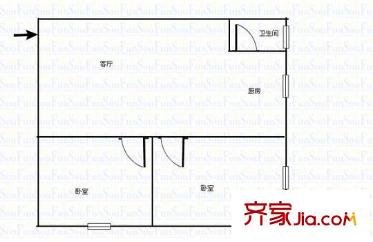 友誼路變維小區(qū) 2室 戶型圖