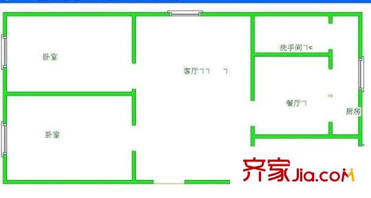 友誼路變維小區(qū) 2室 戶(hù)型圖