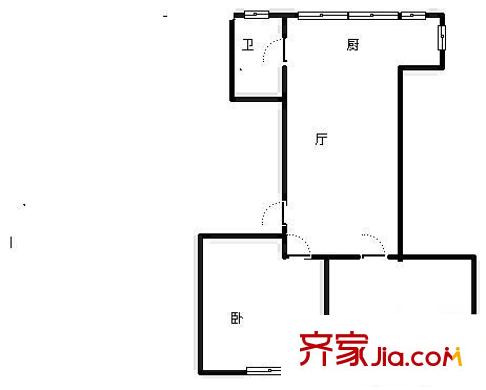 市北路房改房 2室 戶型圖