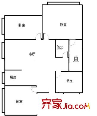 市北路房改房 4室 戶型圖
