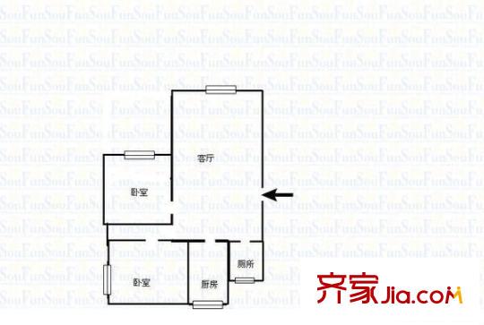 宅吉貴信花園 2室 戶型圖