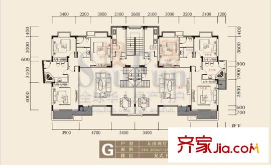 東山美廬戶型圖5室2廳3衛(wèi)1廚