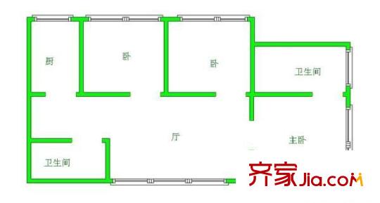 大西門小區(qū) 3室 戶型圖