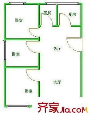 七彩湖花園 3室 戶型圖