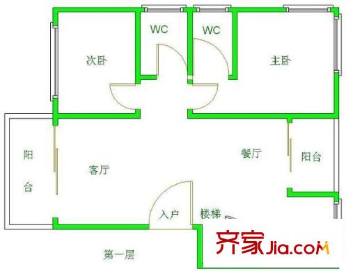 中天花園竹園 4室 戶型圖