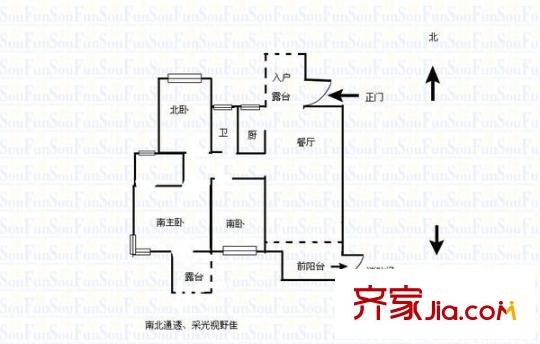 世紀(jì)城龍祺苑 3室 戶型圖