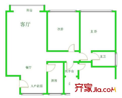 世紀城龍祺苑 3室 戶型圖