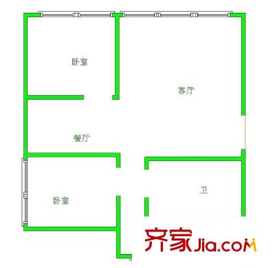 友誼住宅小區(qū) 2室 戶(hù)型圖