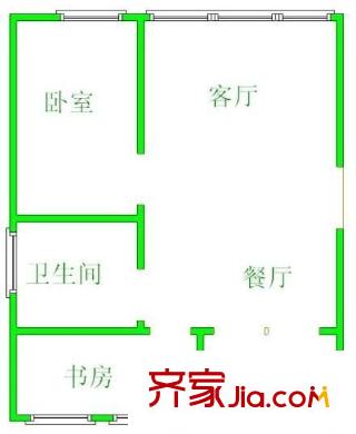 友誼住宅小區(qū) 2室 戶(hù)型圖