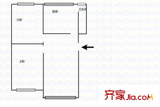 友誼住宅小區(qū) 2室 戶(hù)型圖