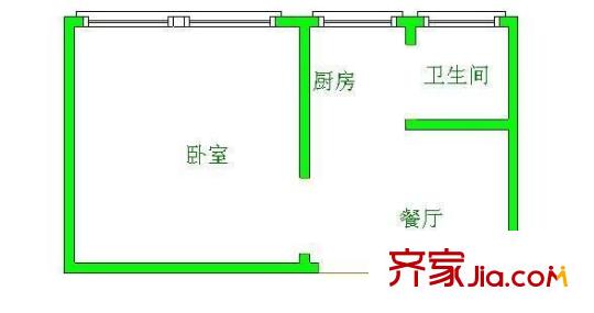 友誼路變維小區(qū) 1室 戶型圖